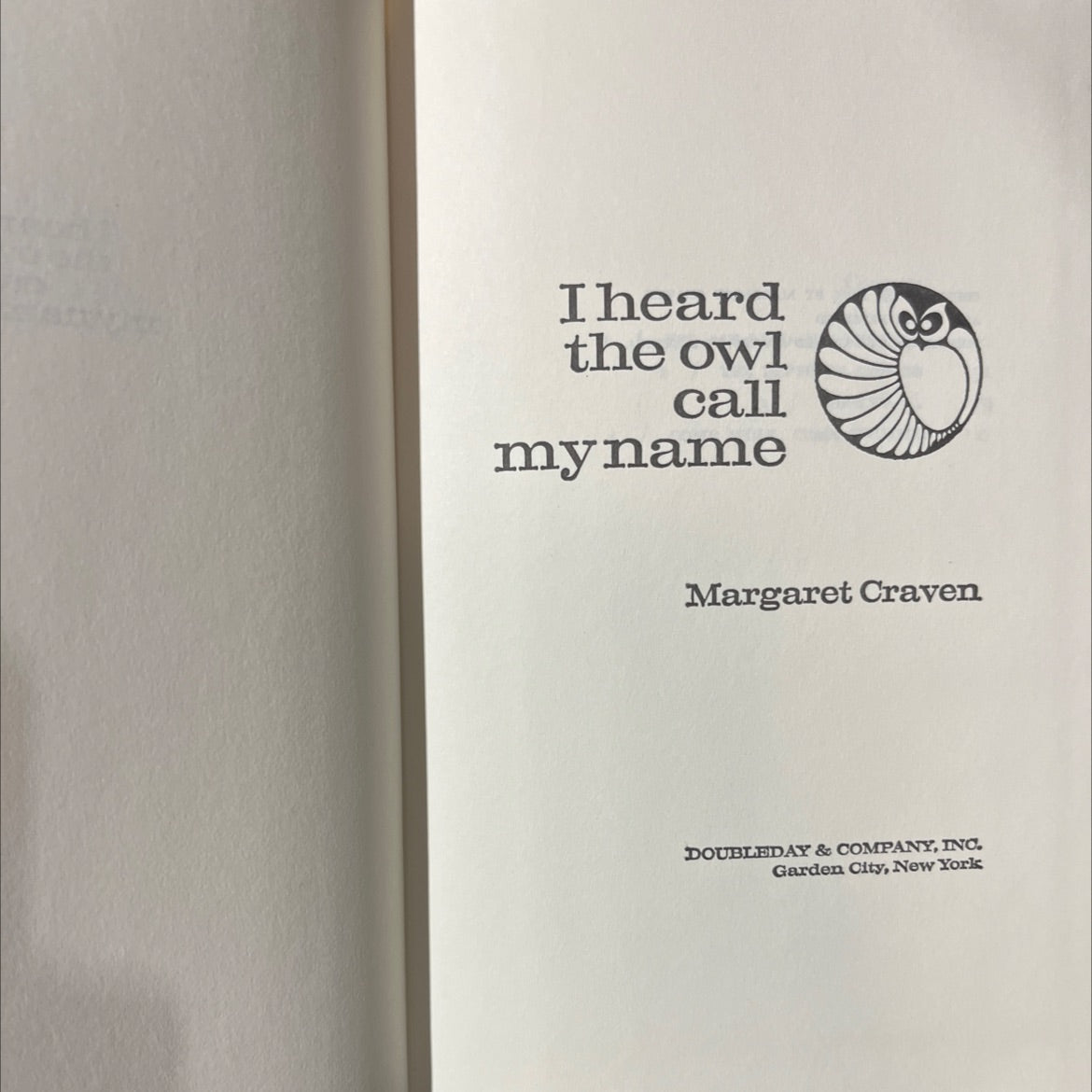 i heard the owl call my name book, by Margaret Craven, 1973 Hardcover image 2