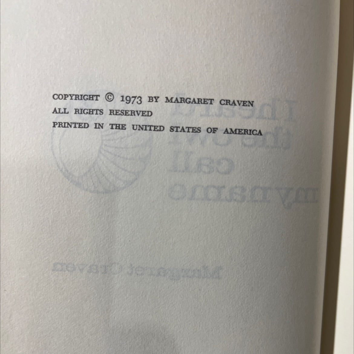 i heard the owl call my name book, by Margaret Craven, 1973 Hardcover image 3