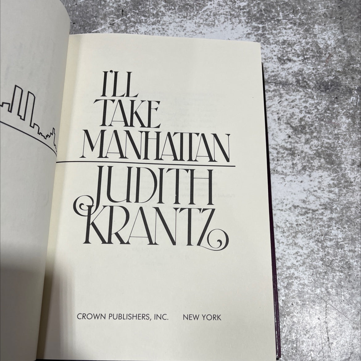 i'll take manhattan book, by judith krantz, 1986 Hardcover image 2
