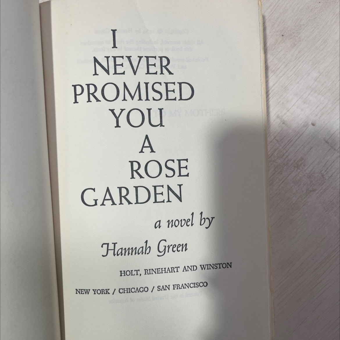 i never promised you a rose garden book, by Hannah Green, 1964 Hardcover image 2