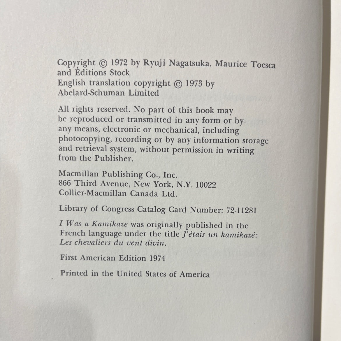 i was a kamikaze book, by Ryuji Nagatsuka, 1974 Hardcover image 3