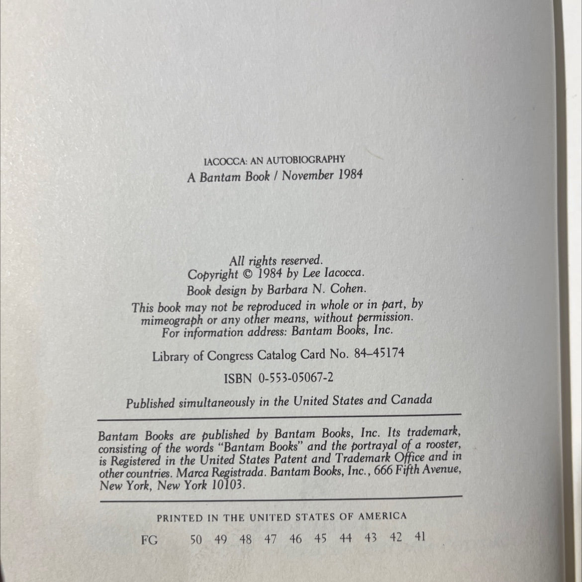 iacocca an autobiography book, by lee iacocca, 1984 Hardcover image 3