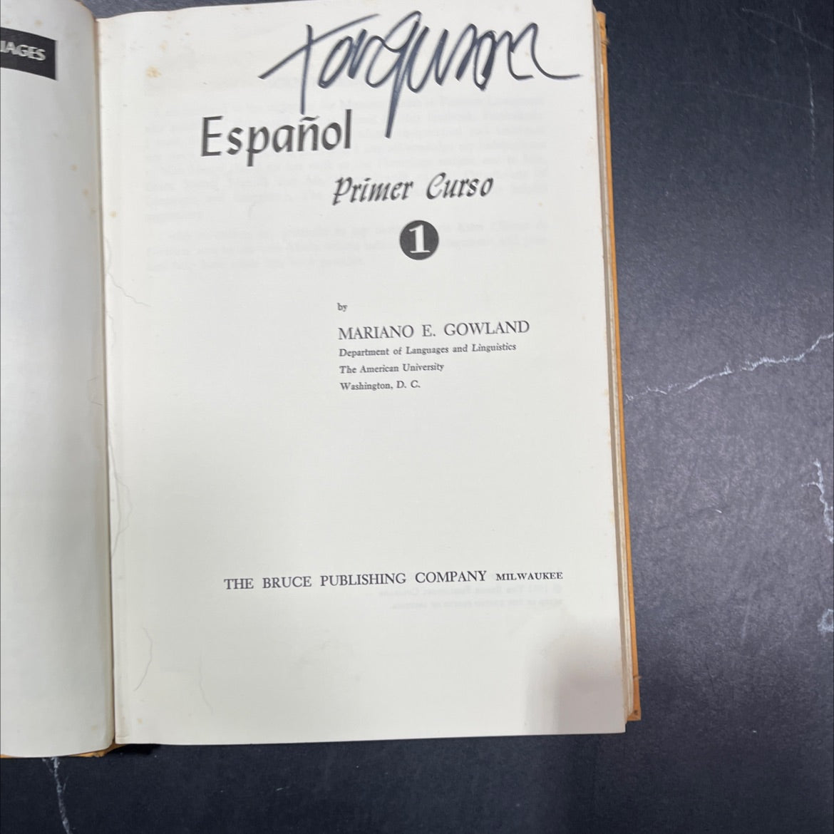 iages torquma español primer curso 1 book, by mariano e. gowland, 1962 Hardcover image 2