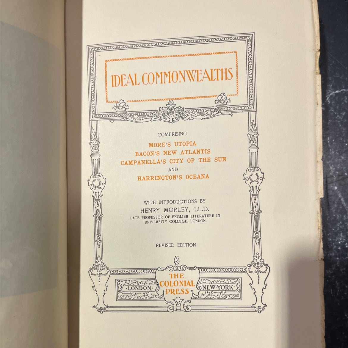 ideal commonwealths comprising more's utopia bacon's new atlantis campanella's city of the sun and harrington's oceana image 2