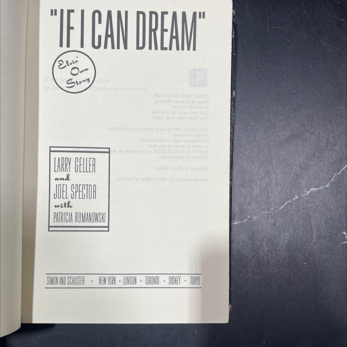 if i can dream book, by larry geller and joel spector, 1989 Hardcover image 2