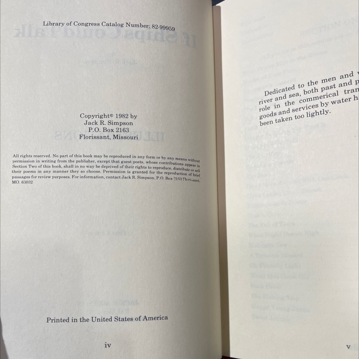 if ships could talk book, by Jack R. Simpson, 1982 Hardcover image 3