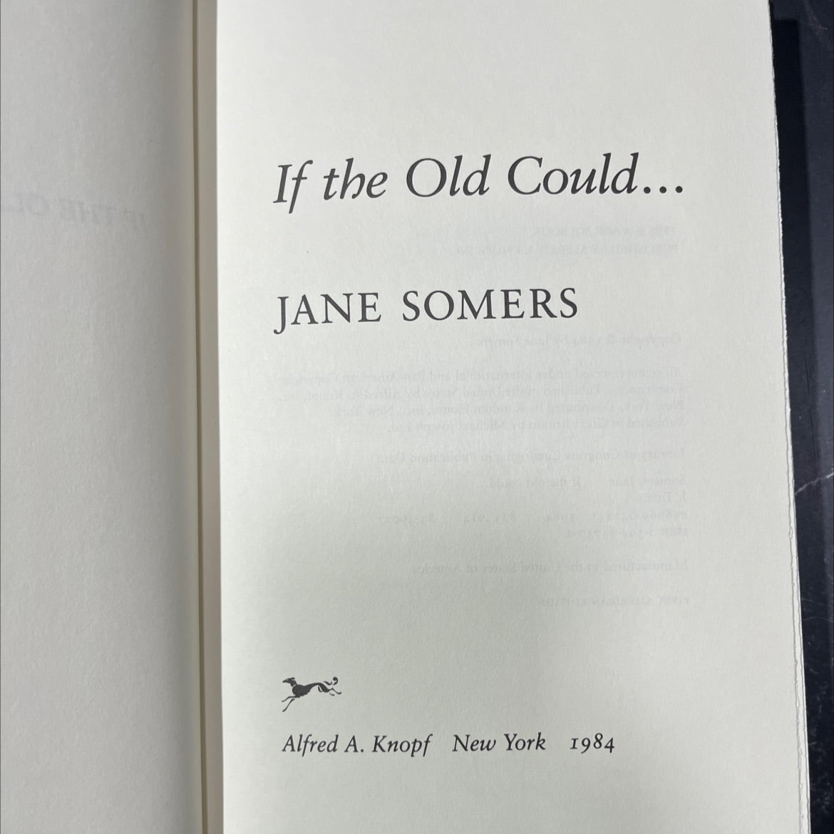 if the old could... book, by jane somers, 1984 Hardcover image 2