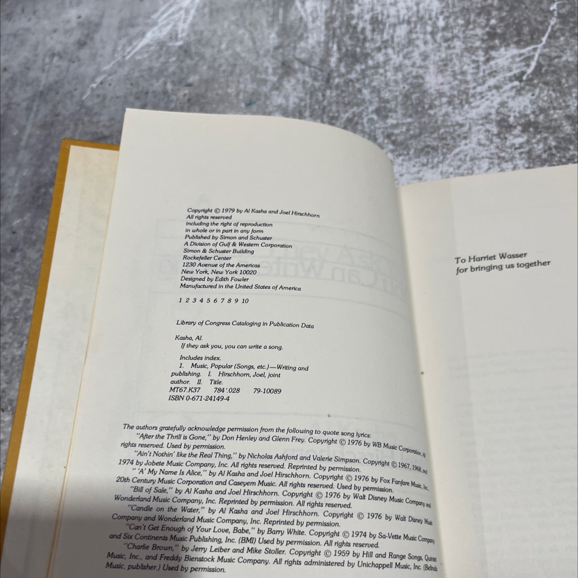 if they ask you you can write a song book, by Al Kasha and Joel Hirschhorn, 1979 Hardcover image 3