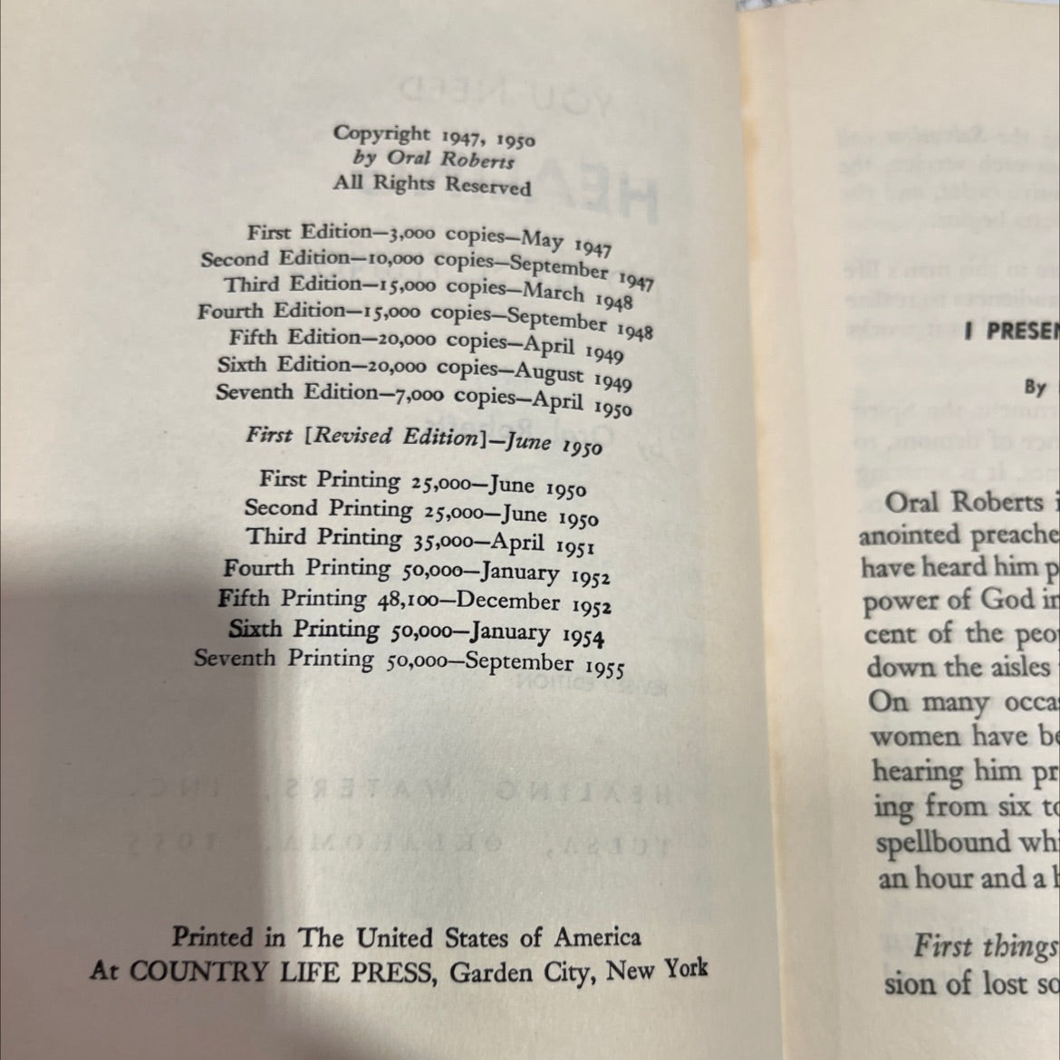 if you need healing do these things book, by Oral Roberts, 1955 Hardcover image 3