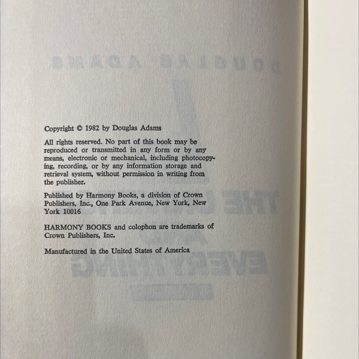 ife, the universe and everything book, by douglas adams, 1982 Hardcover image 3