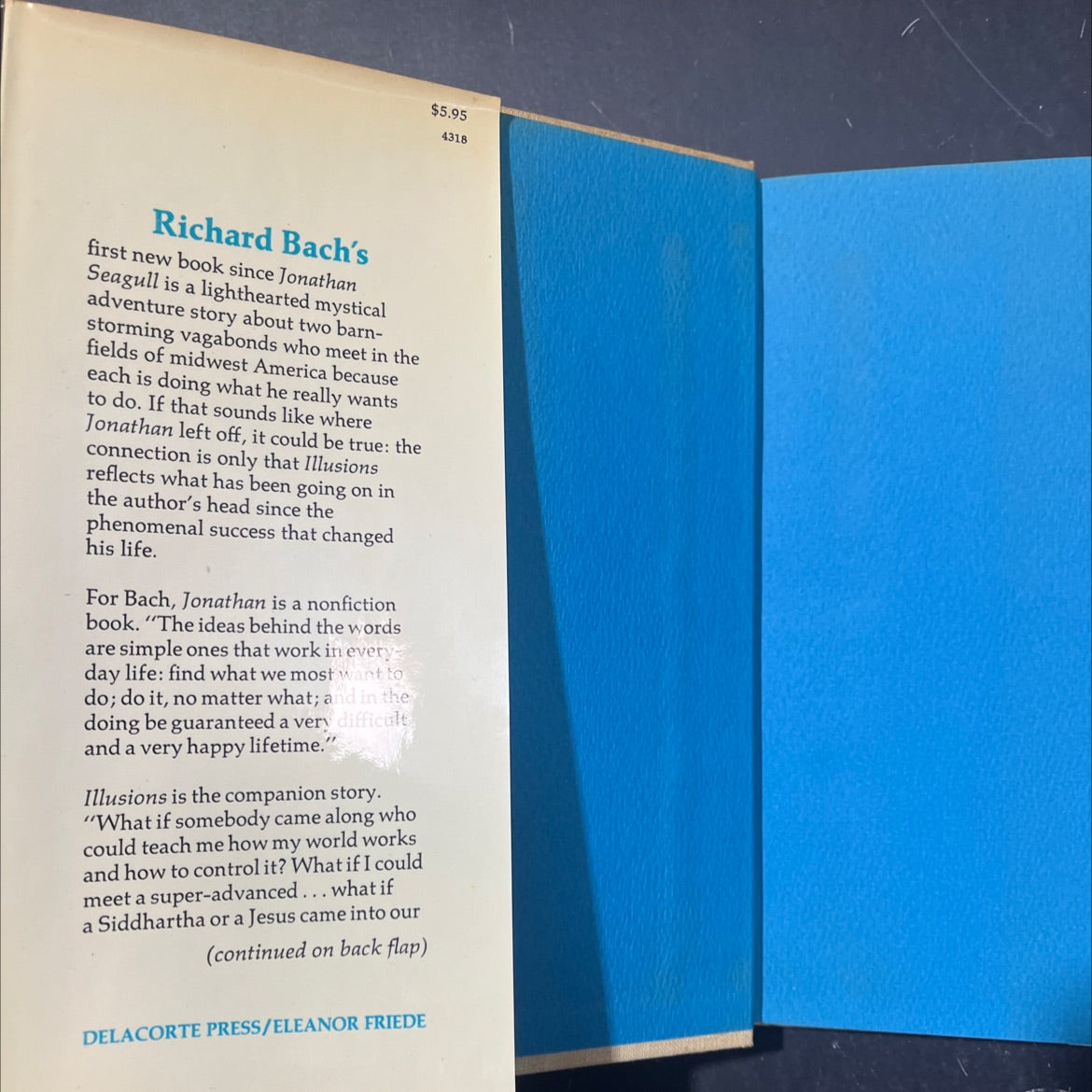 illusions the adventures of a reluctant messiah book, by Richard Bach, 1977 Hardcover image 4