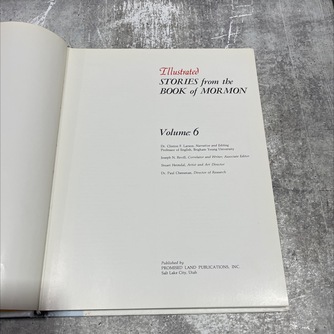 illustrated stories from the book of mormon volume 6 book, by dr. clinton f. larson, 1970 Hardcover image 2