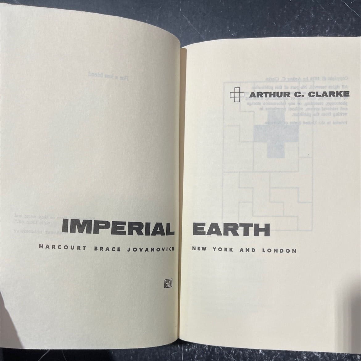 imperial earth book, by arthur c. clarke, 1976 Hardcover image 2