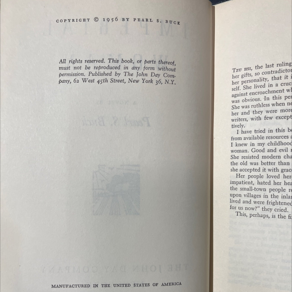 imperial woman book, by Pearl S. Buck, 1956 Hardcover image 3