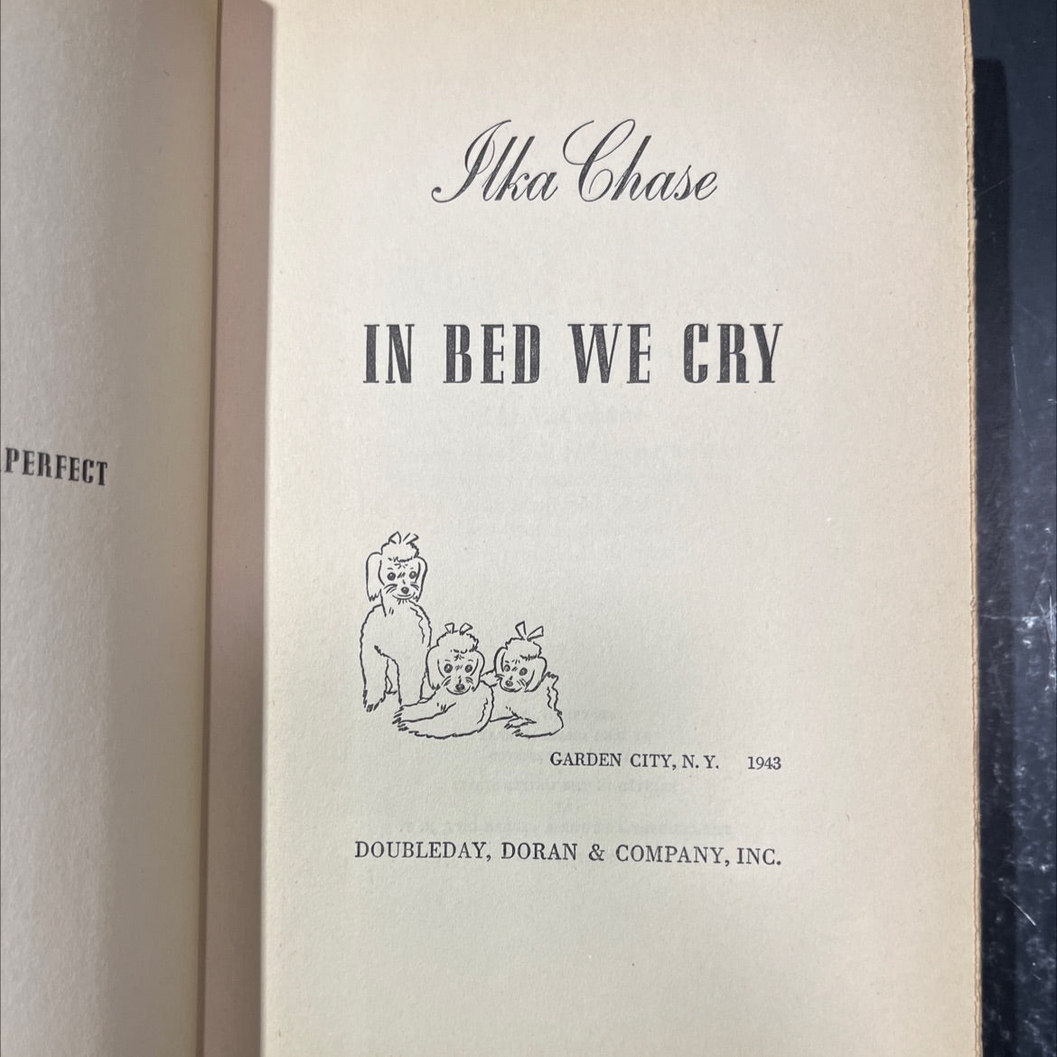 in bed we cry book, by ilka chase, 1943 Hardcover image 2