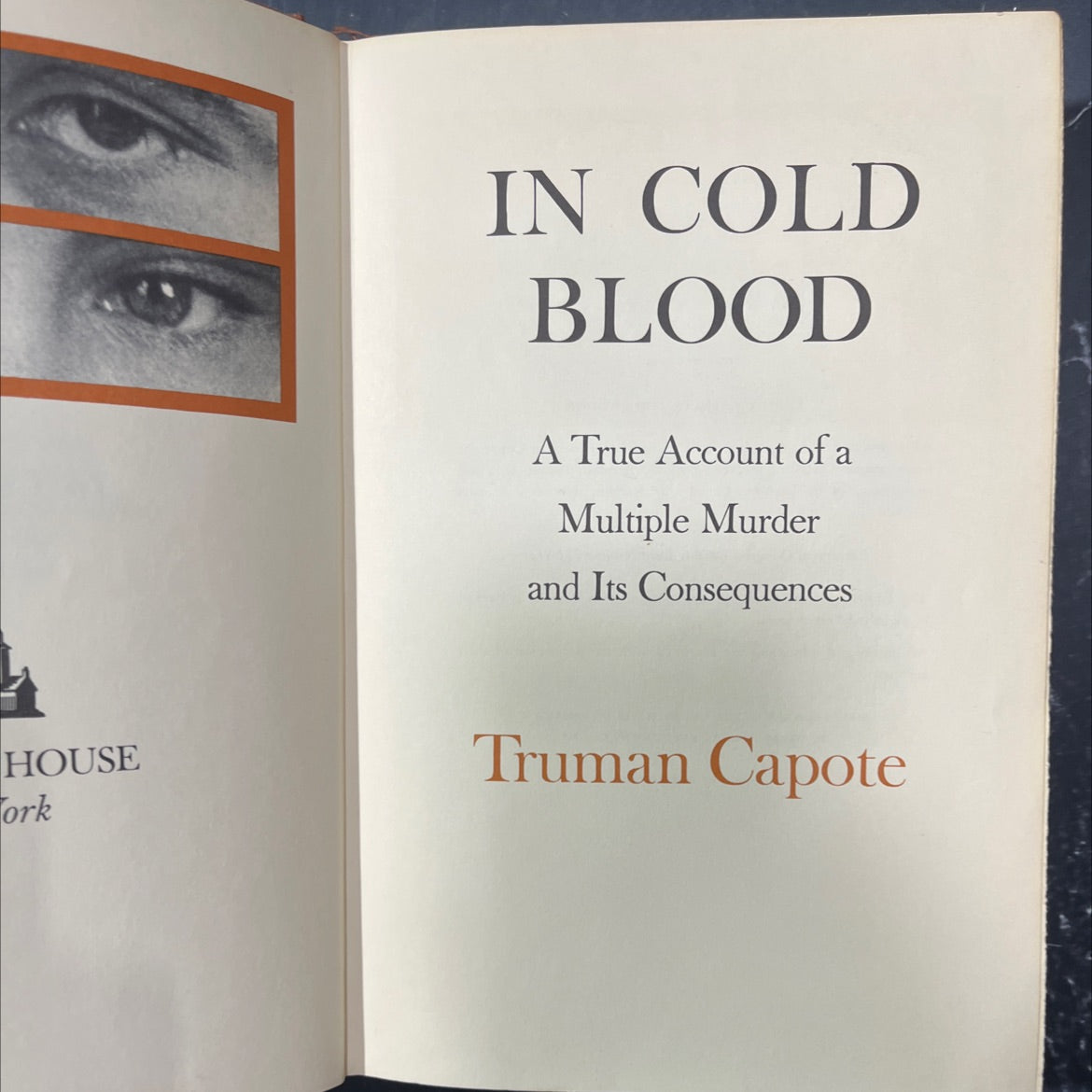 in cold blood book, by truman capote, 1965 Hardcover image 2