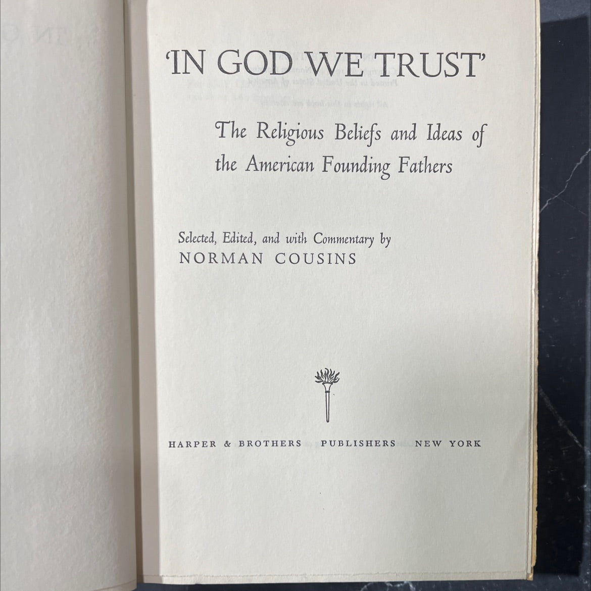 in god we trust book, by norman cousins, 1958 Hardcover image 2