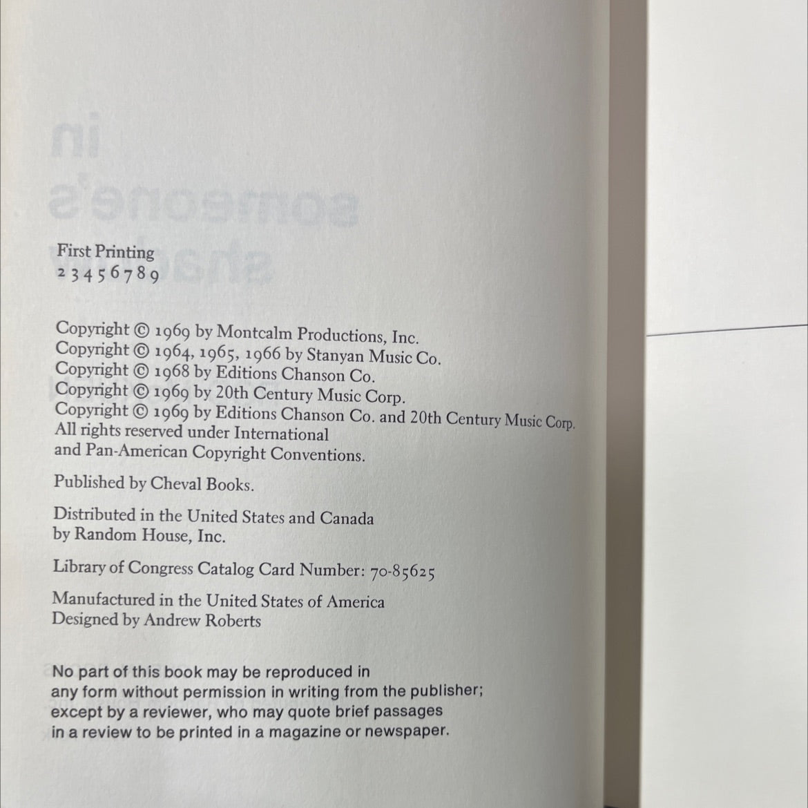 in someone's shadow book, by rod mckuen, 1969 Hardcover image 3