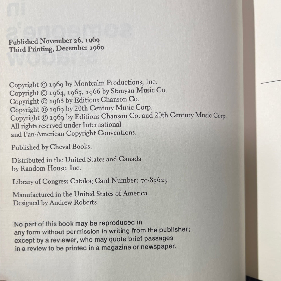 in someone's shadow book, by rod mckuen, 1969 Hardcover image 3