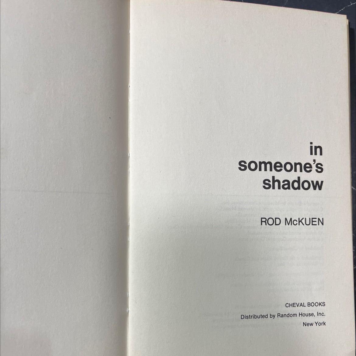 in someone's shadow book, by rod mckuen, 1969 Hardcover image 2