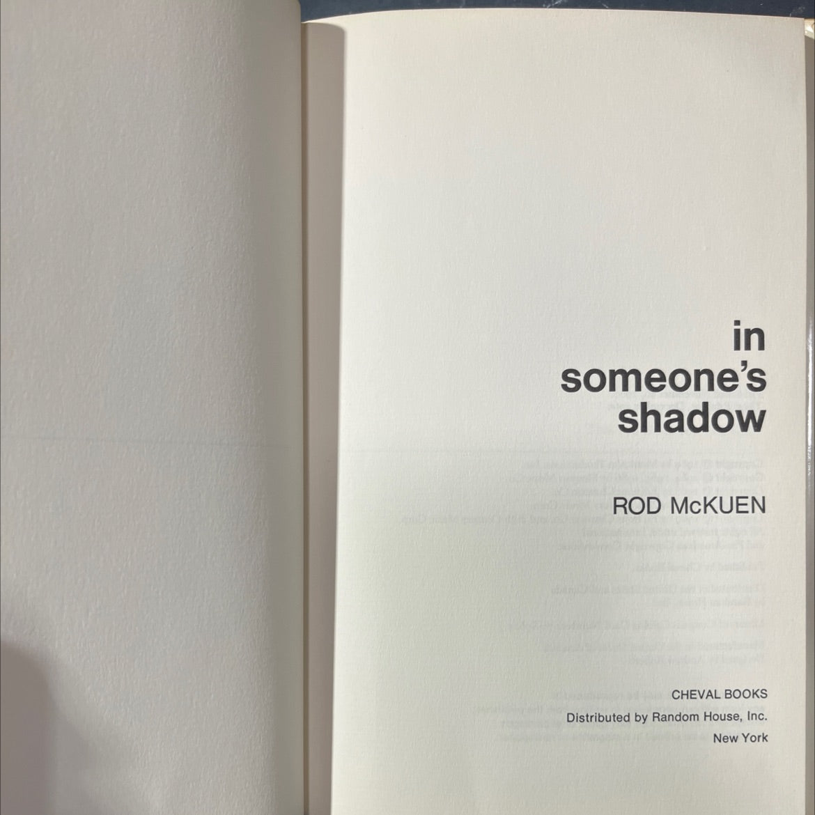 in someone's shadow book, by rod mckuen, 1969 Hardcover image 2