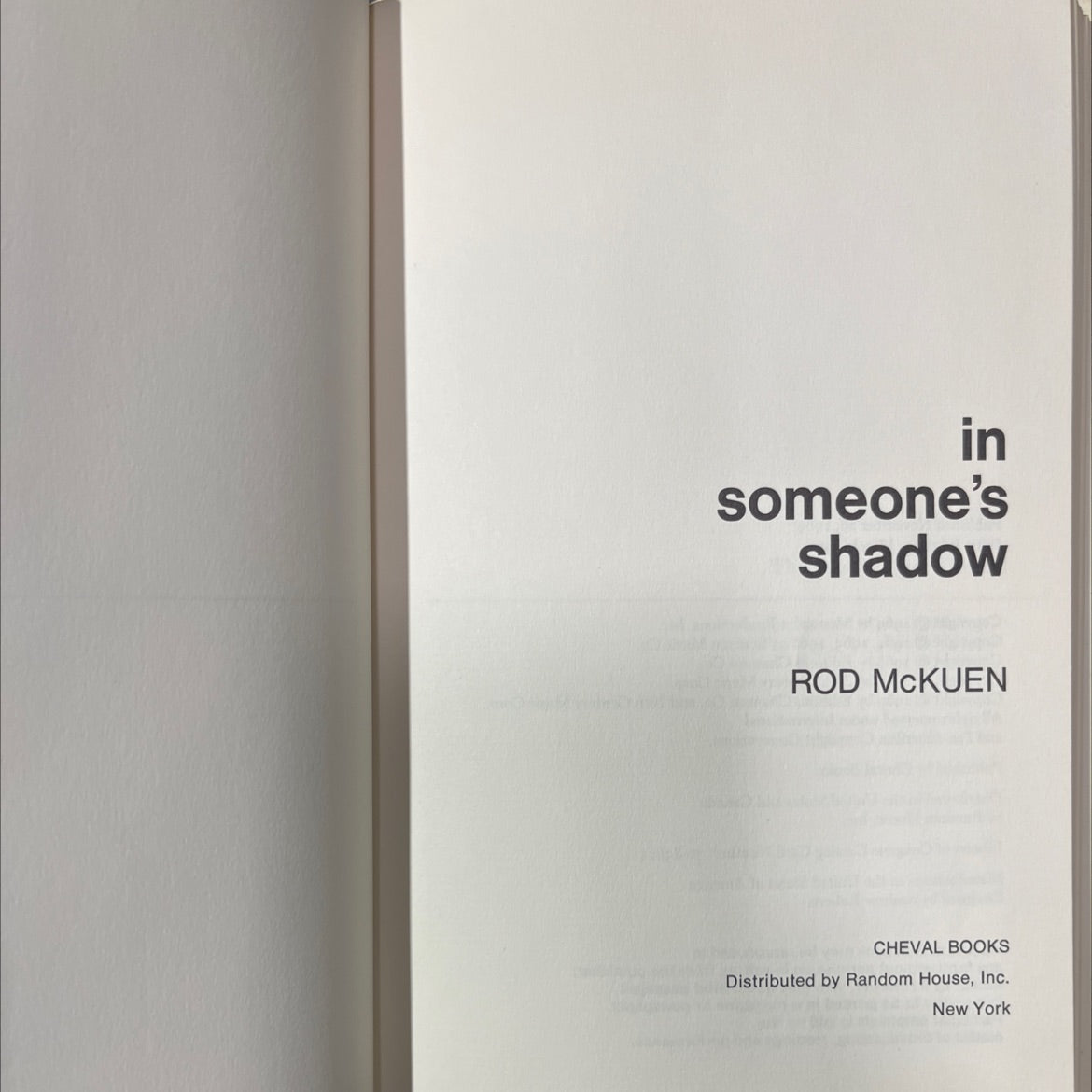 in someone's shadow book, by rod mckuen, 1970 Hardcover image 2