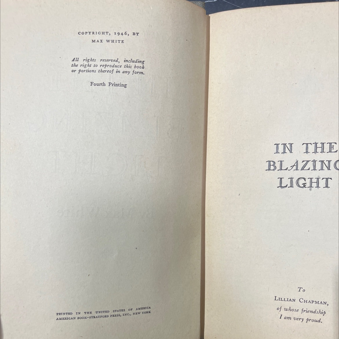 in the blazing light book, by max white, 1946 Hardcover image 3