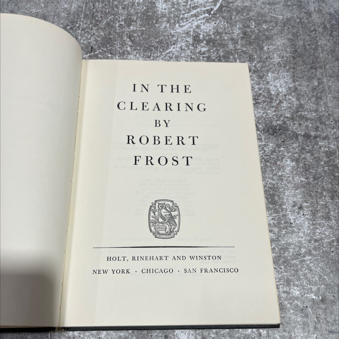 in the clearing book, by robert frost, 1962 Hardcover image 2