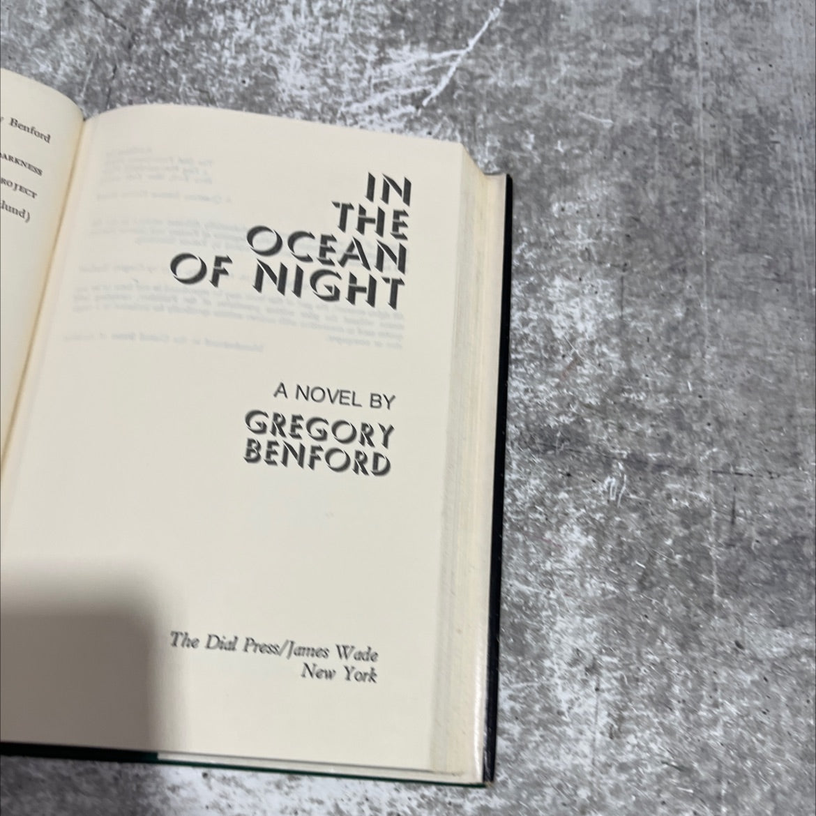 in the ocean of night book, by gregory benford, 1977 Hardcover image 2