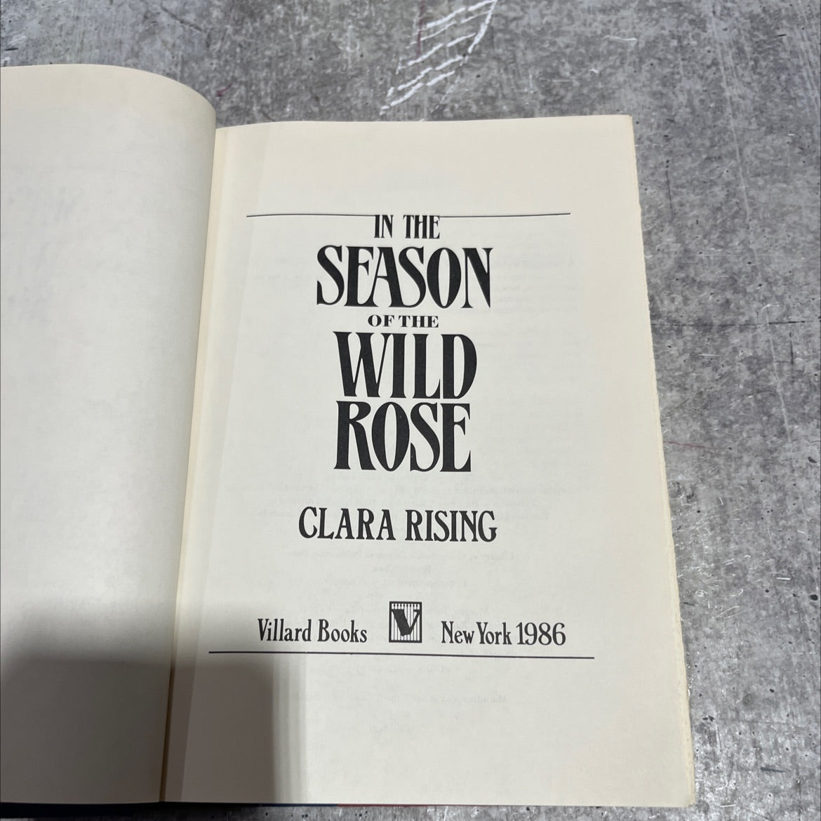 in the season of the wild rose book, by clara rising, 1986 Hardcover image 2