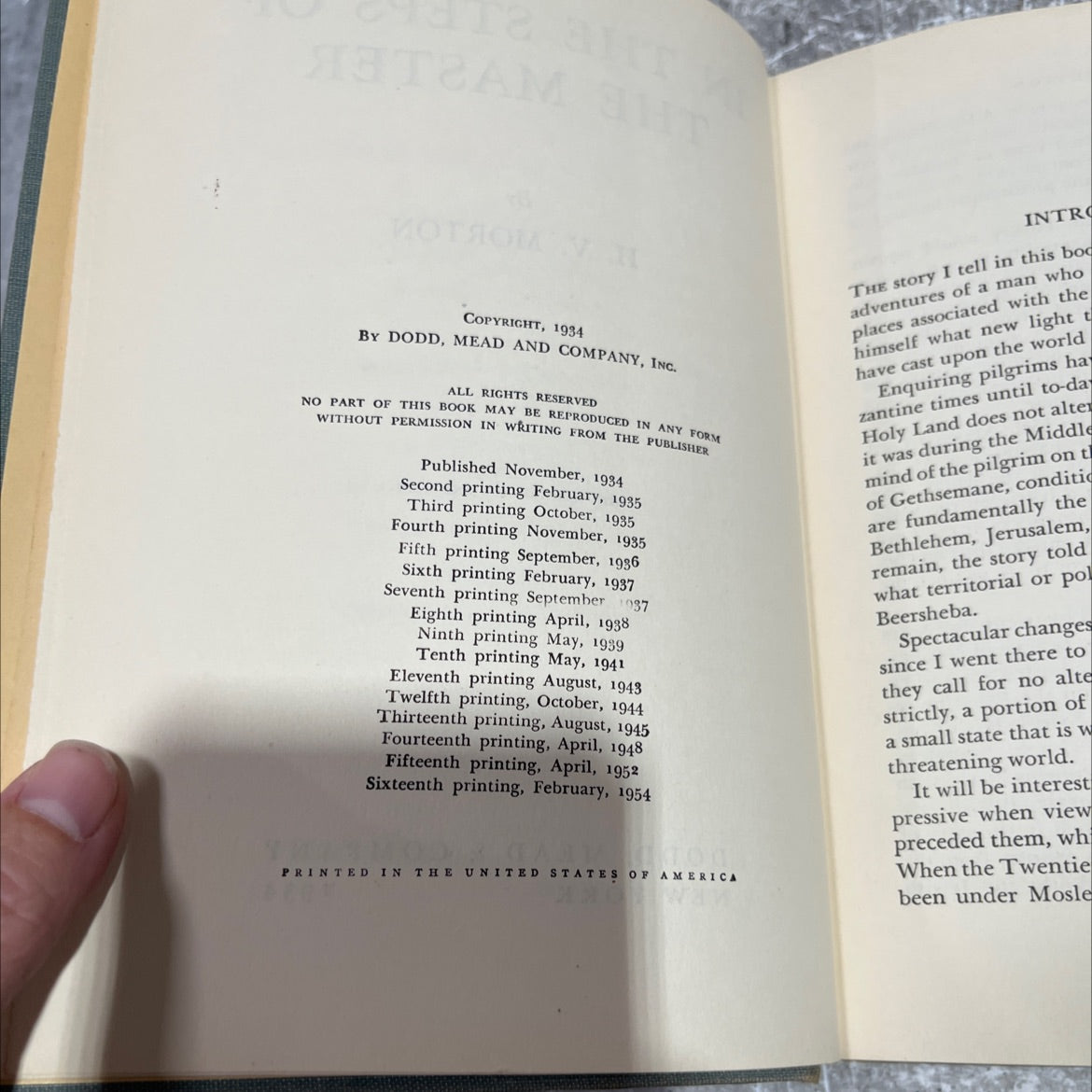 in the steps of the master book, by h. v. morton, 1954 Hardcover image 3