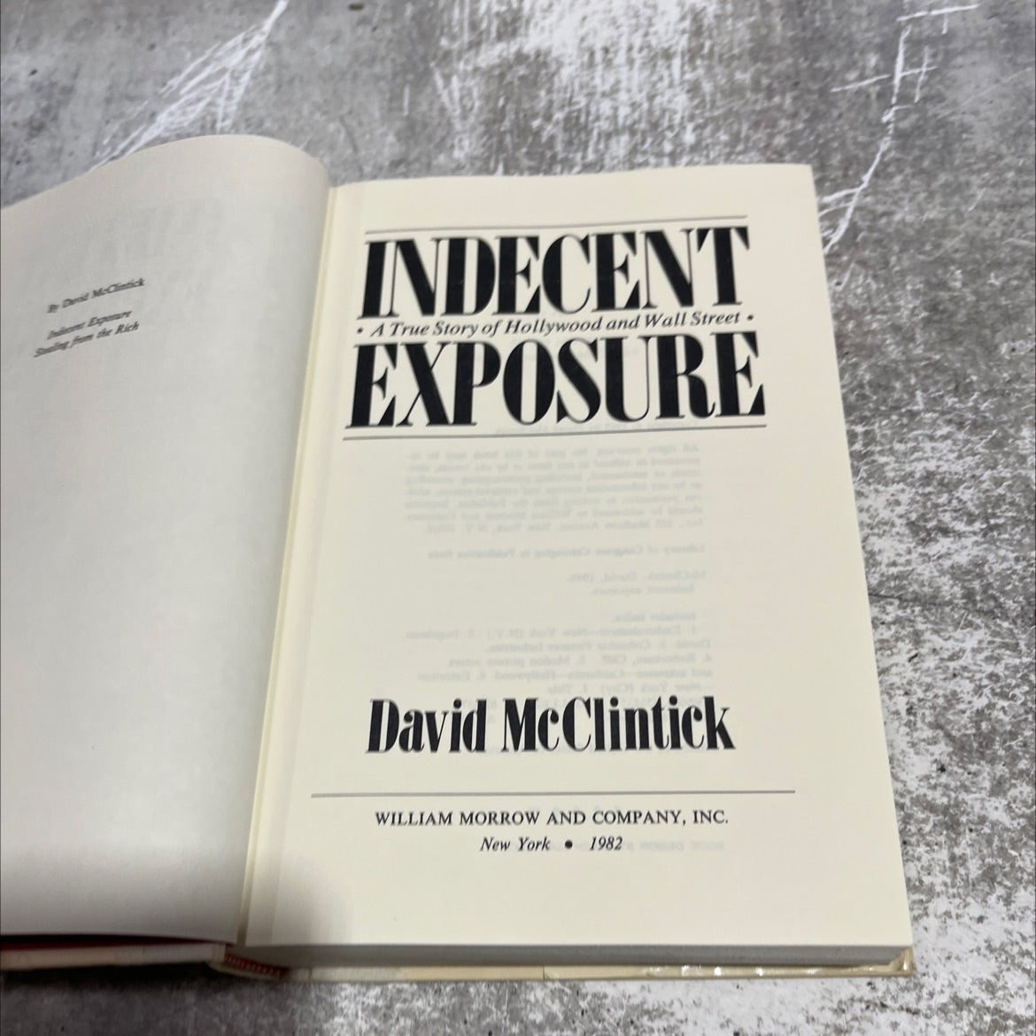 indecent exposure book, by David McClintick, 1982 Hardcover image 2