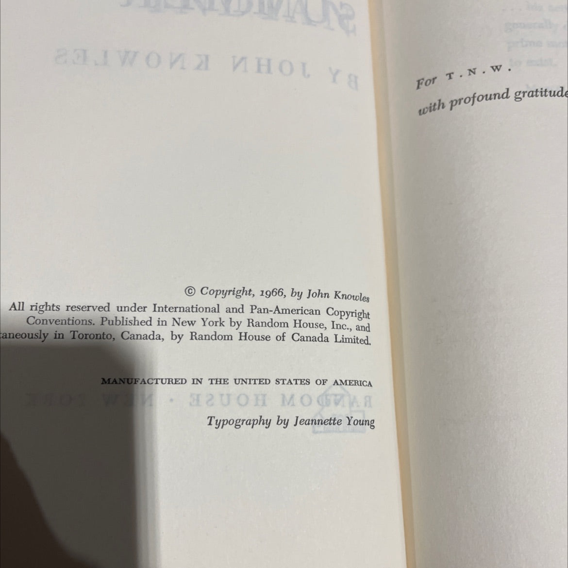 indian summer book, by john knowles, 1966 Hardcover image 3