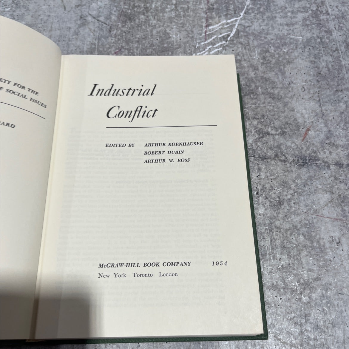 industrial conflict book, by arthur kornhauser, robert dubin, arthur m. ross, 1954 Hardcover image 2