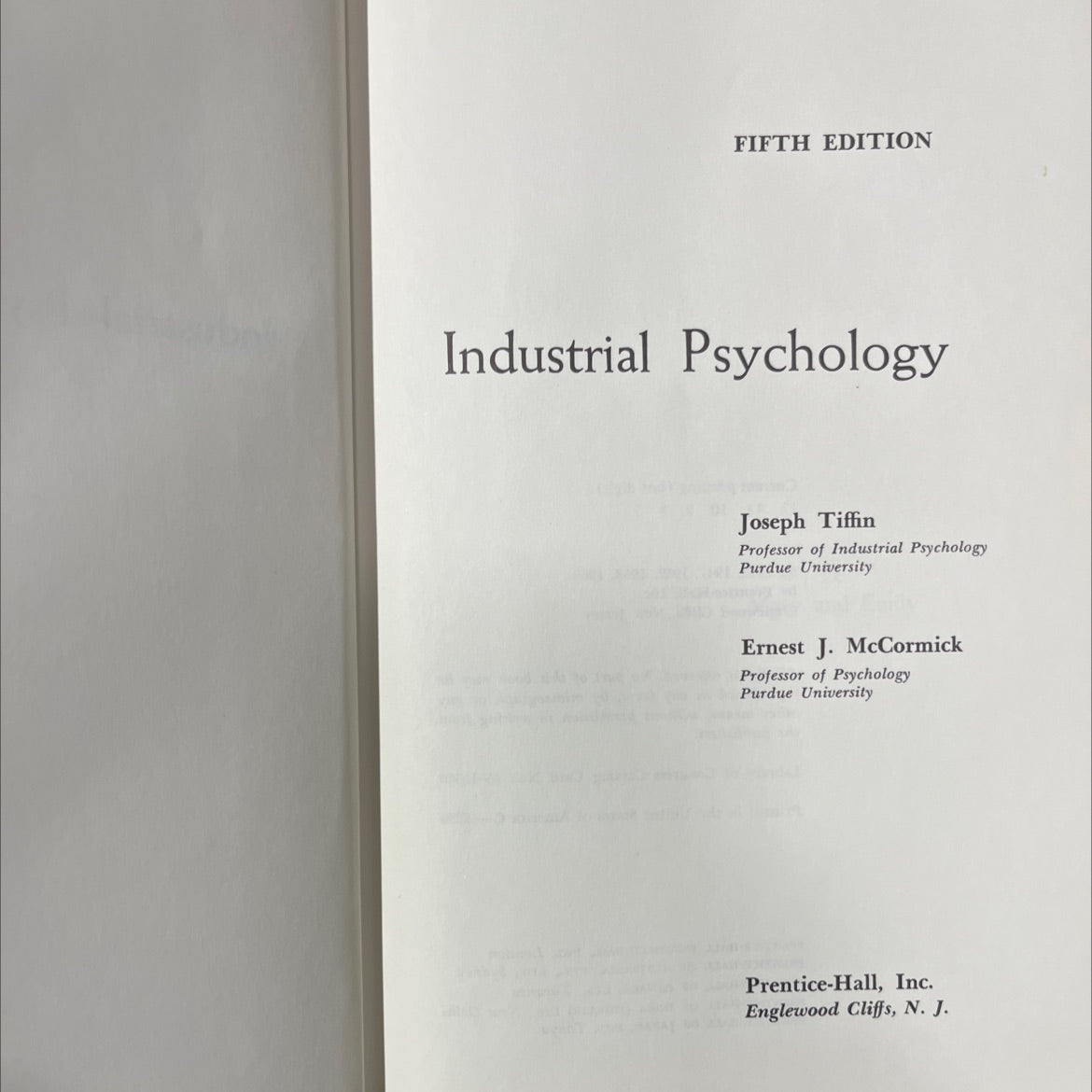 industrial psychology book, by joseph tiffin, ernest j. mccormick, 1965 Hardcover image 2
