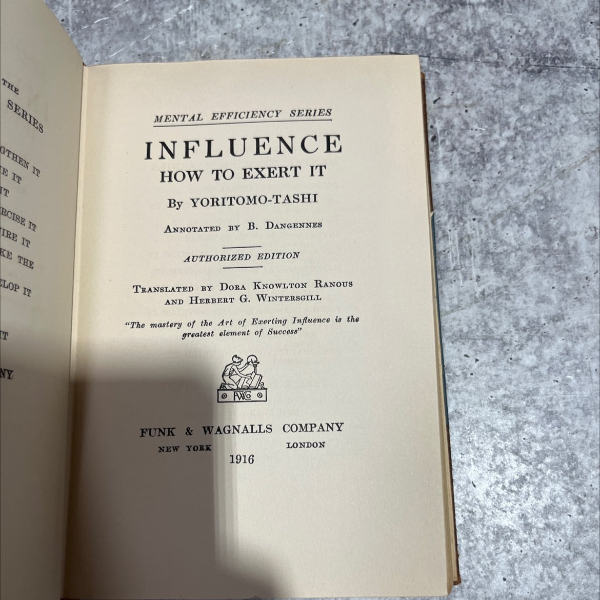 influence how to exert it book, by yoritomo-tashi, 1916 Leather image 2