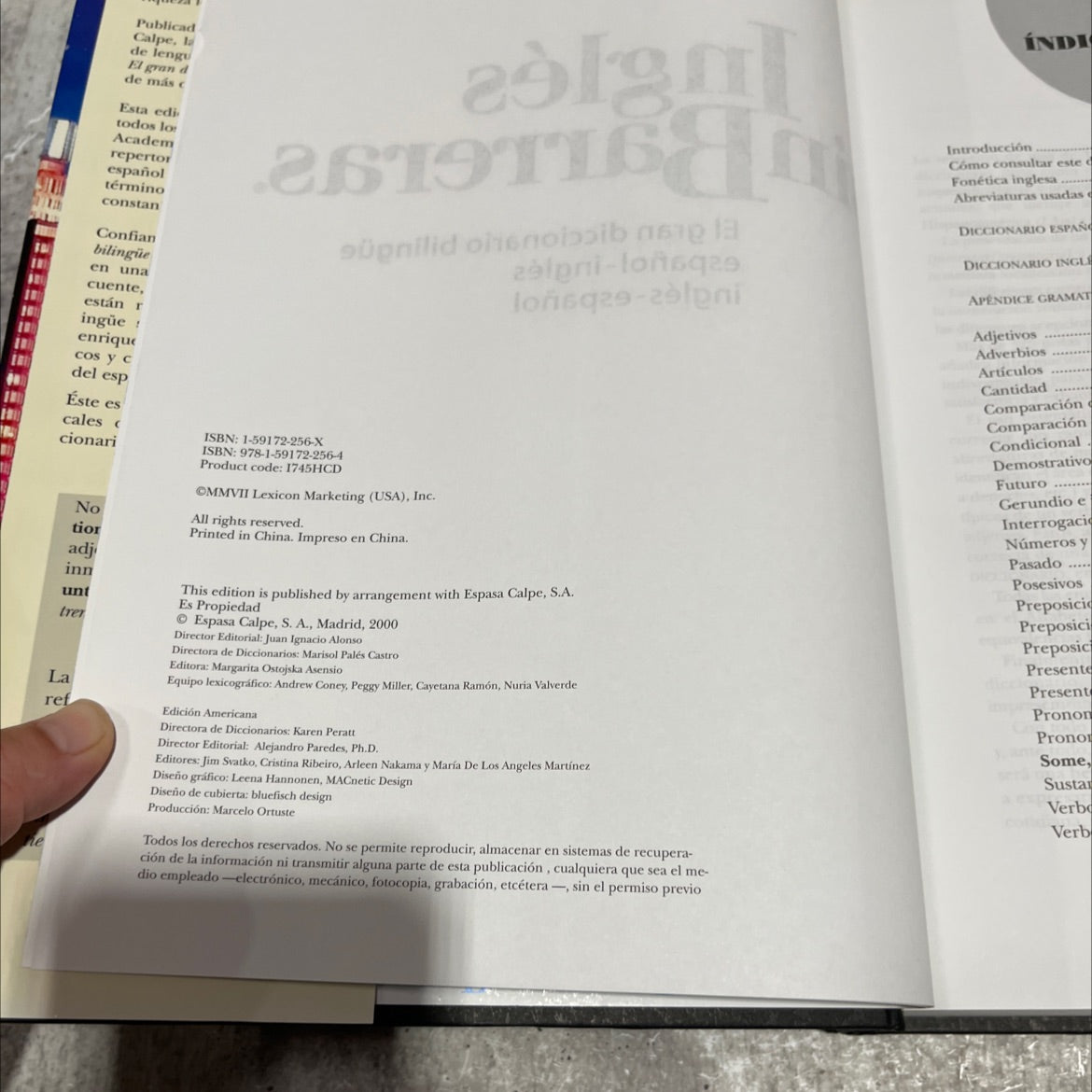 inglés sin barreras. el gran diccionario bilingüe español-inglés inglés-español book, by unknown, 2000 Hardcover image 3