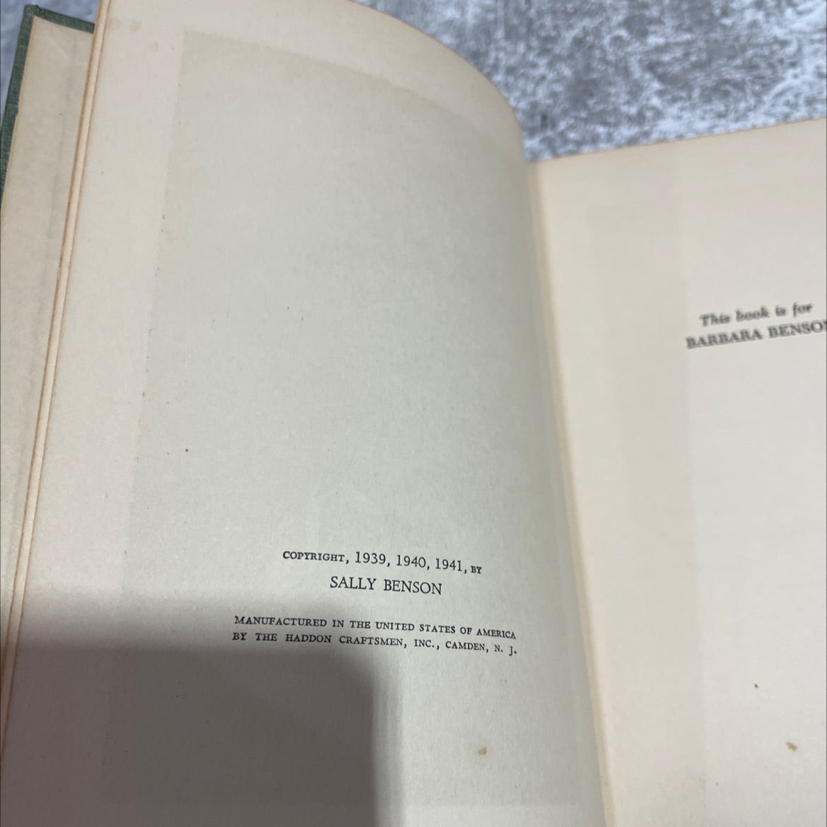 innis miss book, by sally benson, 1941 Hardcover image 3