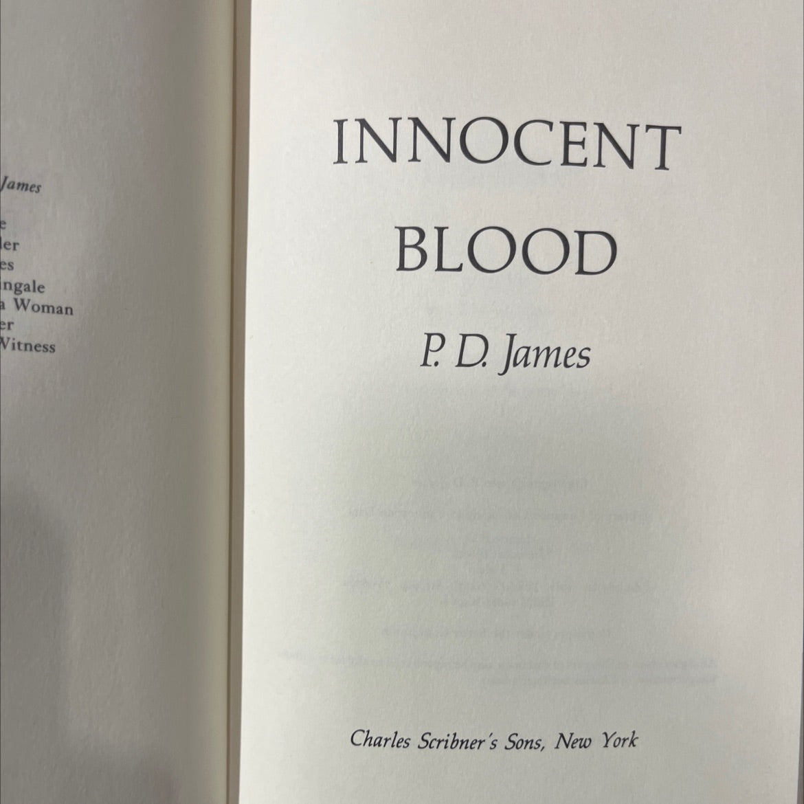 innocent blood book, by P.D. James, 1980 Hardcover image 2