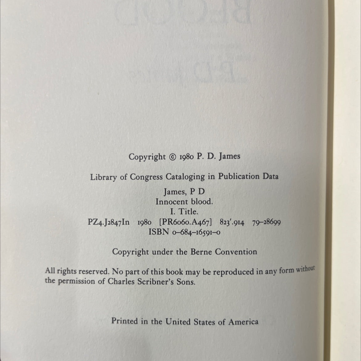 innocent blood book, by P.D. James, 1980 Hardcover image 3