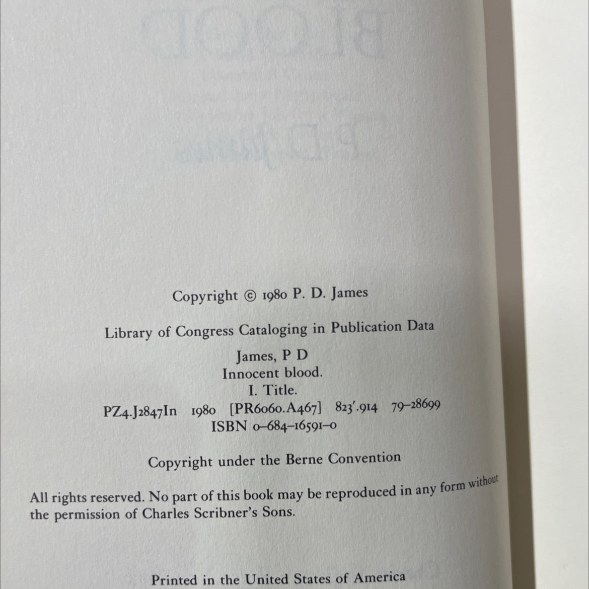 innocent blood book, by P. D. James, 1980 Hardcover image 3