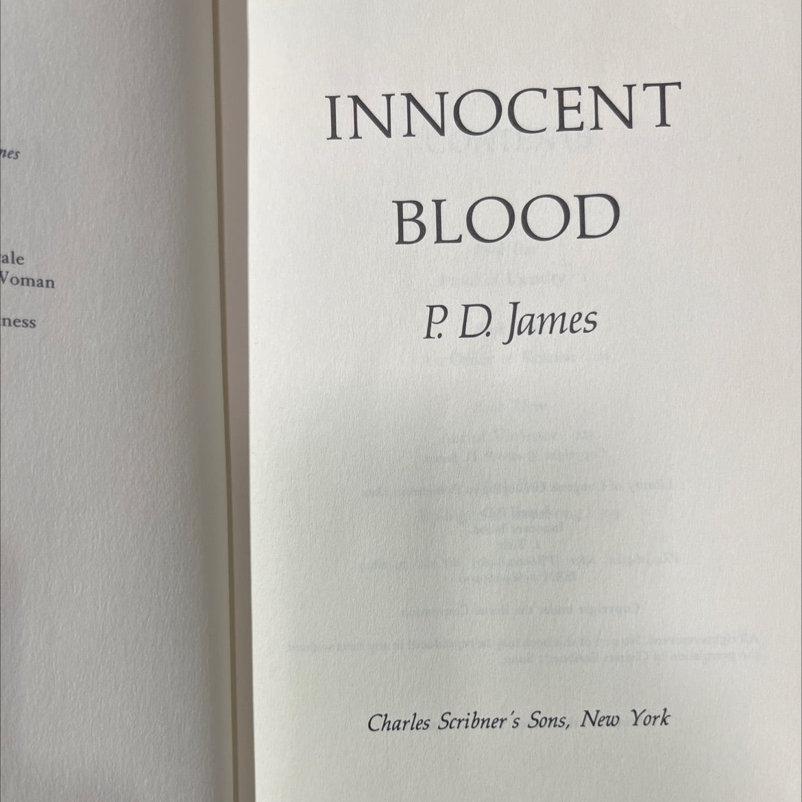 innocent blood book, by P. D. James, 1980 Hardcover image 2