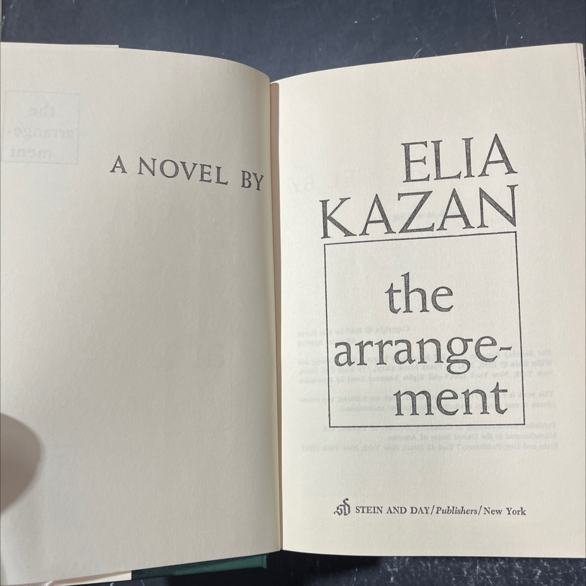 inom a novel by elia kazan book, by Elia Kazan, 1967 Hardcover image 2
