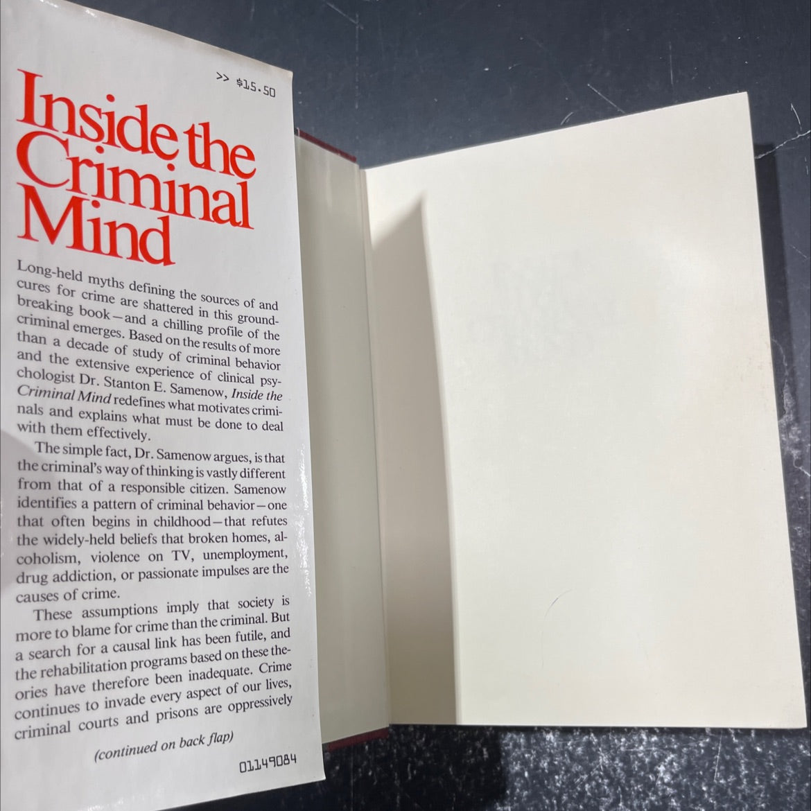 inside the criminal mind book, by Stanton E. Samenow, Ph.D., 1984 Hardcover image 4