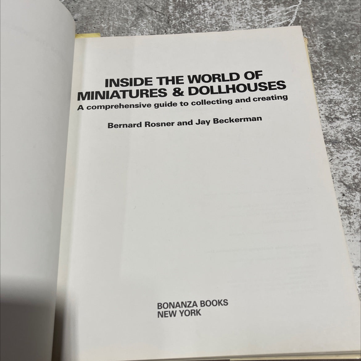 inside the world of miniatures & dollhouses book, by Bernard Rosner and Jay Beckerman, 1980 Hardcover image 2