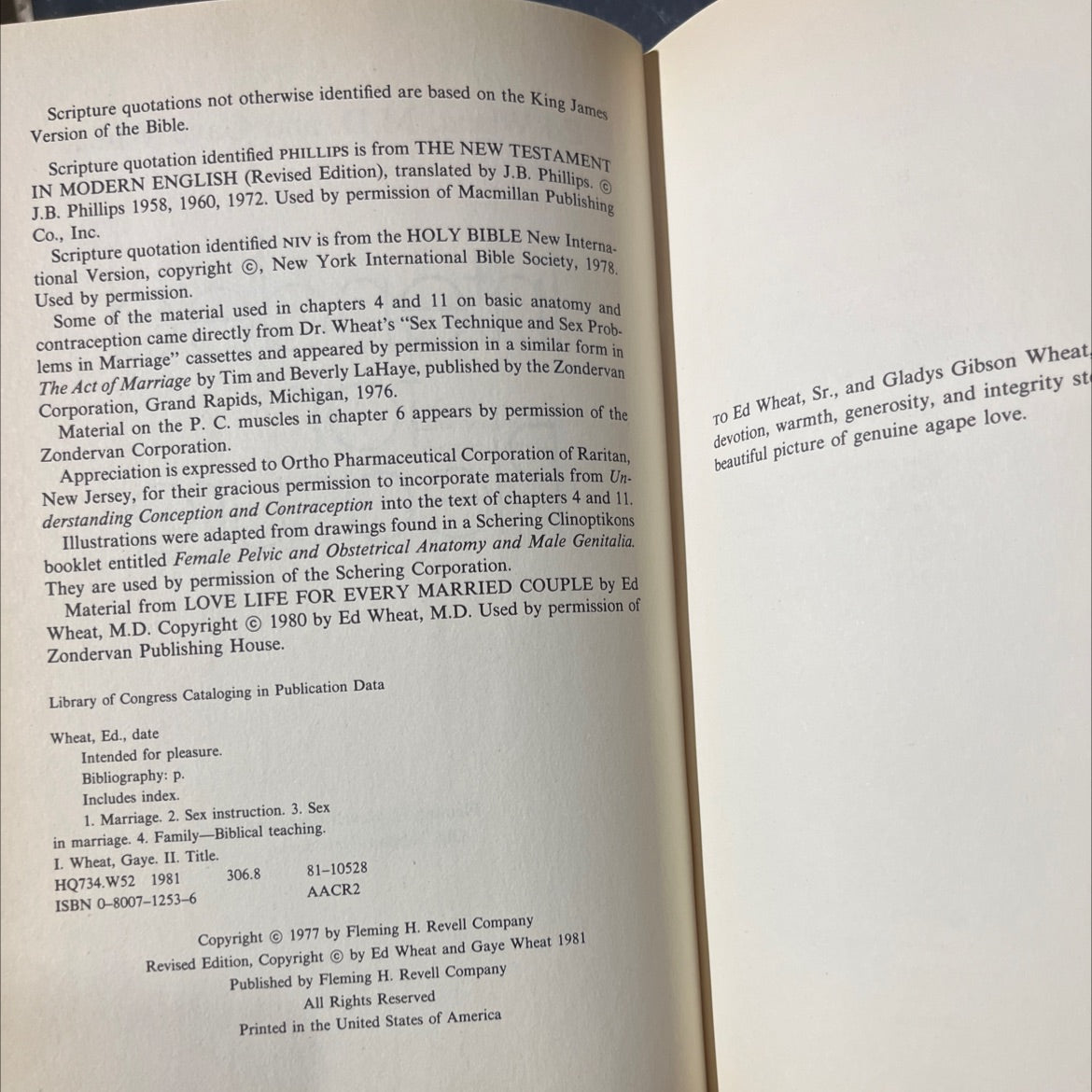 intended for pleasure book, by Ed Wheat, M.D. and Gaye Wheat, 1981 Hardcover image 3