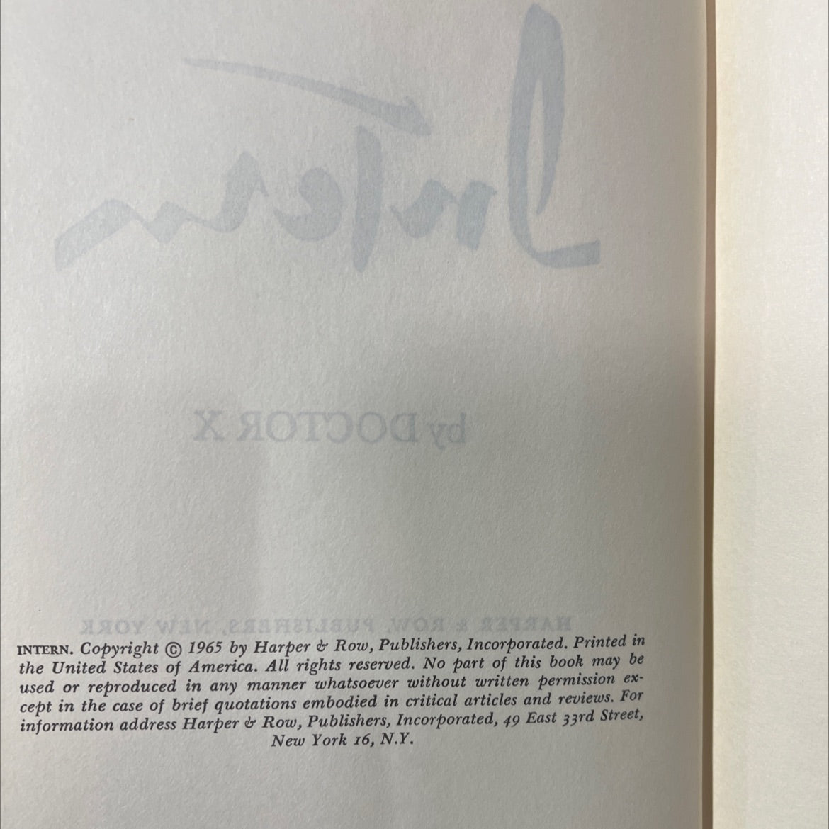 intern book, by doctor x harper, 1965 Hardcover image 3