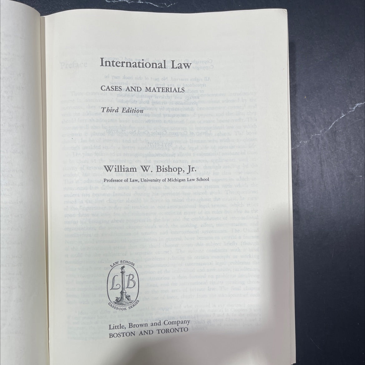 international law: cases and materials book, by William W. Bishop, Jr., 1971 Hardcover image 2