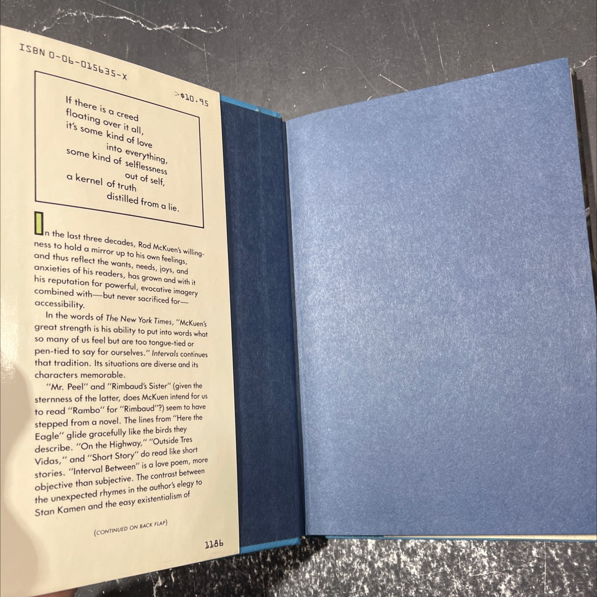 intervals book, by rod mckuen, 1986 Hardcover image 4