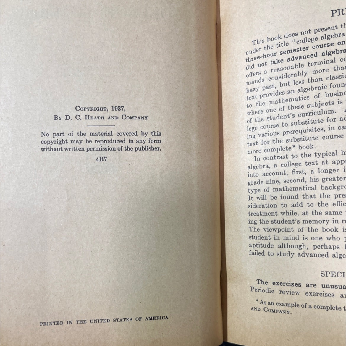 introduction to college algebra book, by william l. hart, ph.d., 1937 Hardcover image 3
